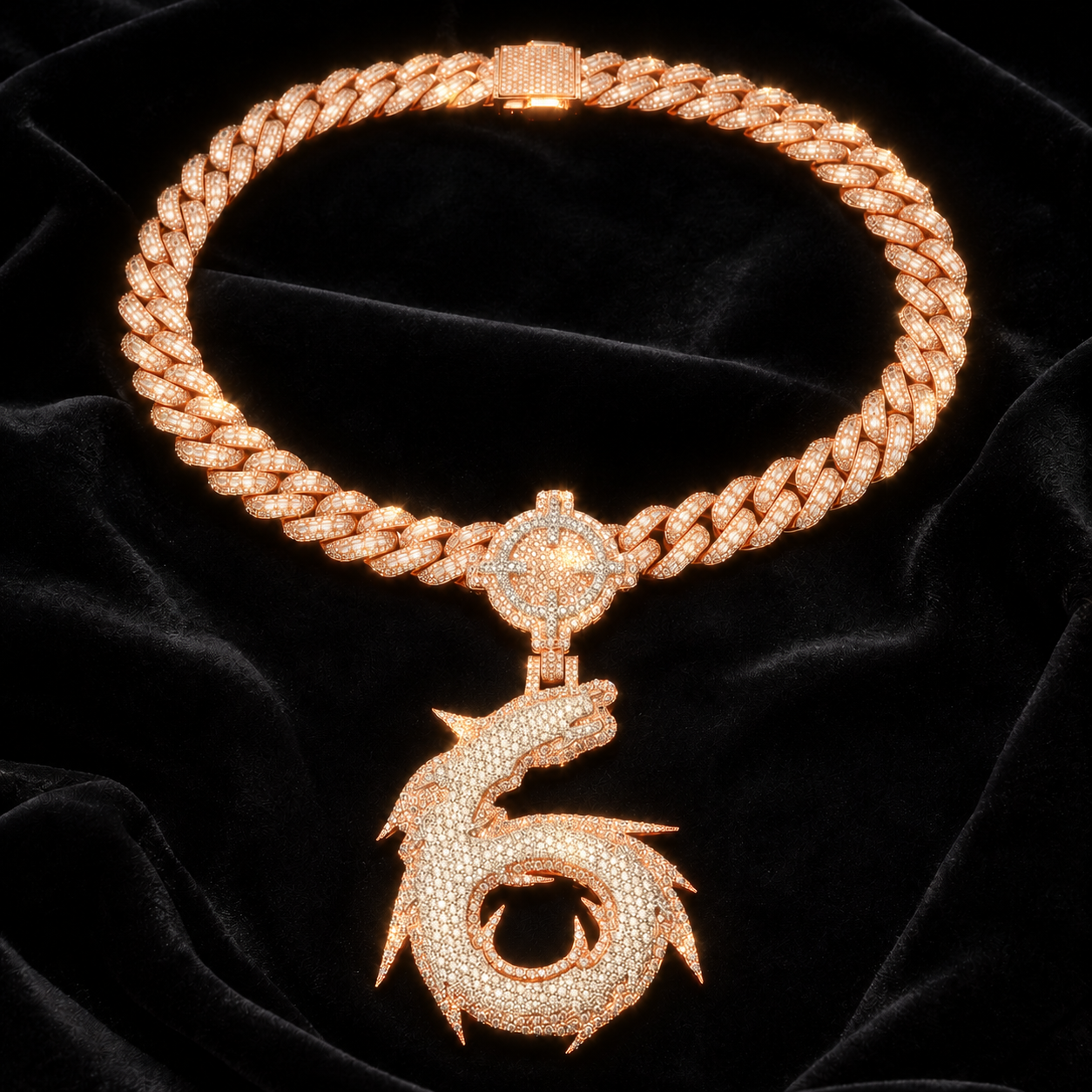 Dragon Cuban Chain & Pendant Set