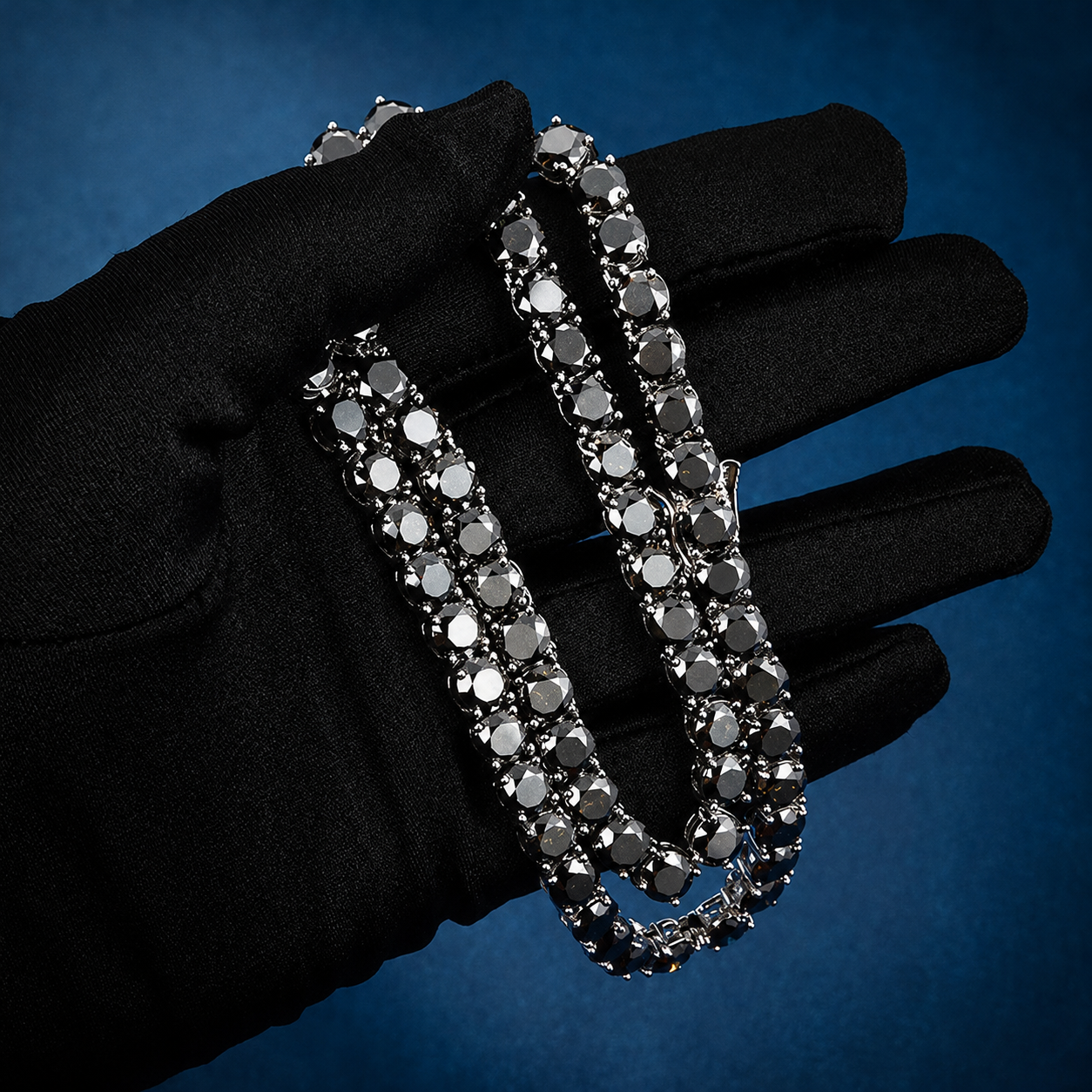 4mm Rare Black Stones Tennis Chain