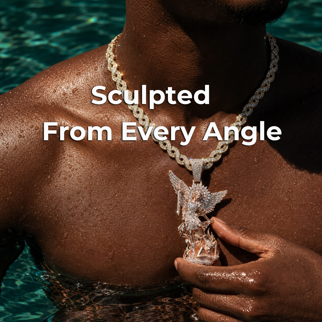 Moissanite Saint Michael Pendant Hip Hop Statement Piece