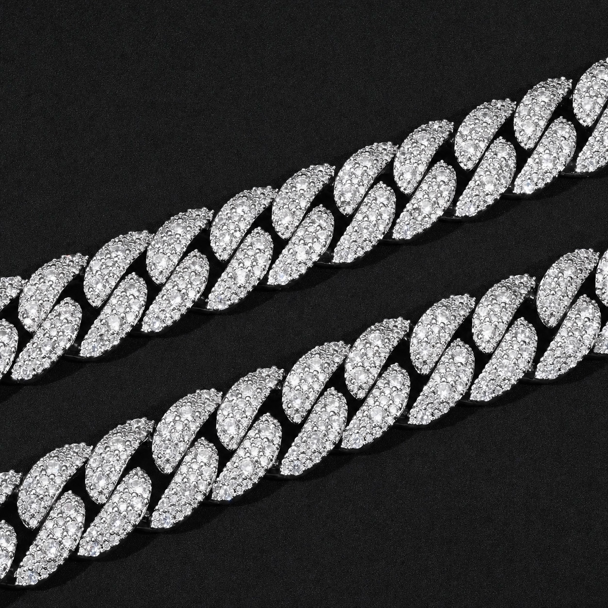 16mm Mosaic Iced Out Cuban Link Chain