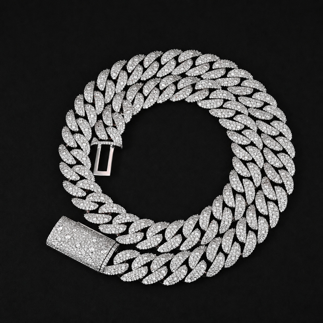 16mm Mosaic Iced Out Cuban Link Chain