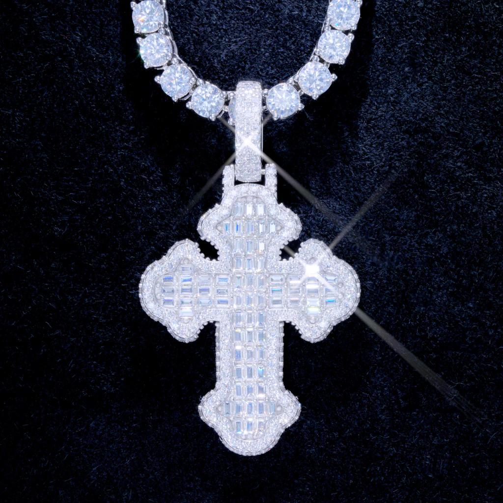 Moissanite Cross Diamond Pendant