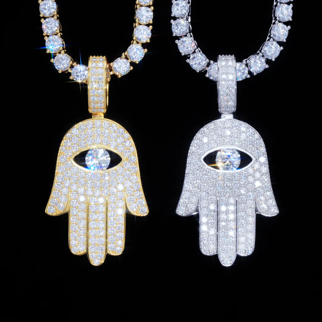 VVS Moissanite Hamsa Pendant