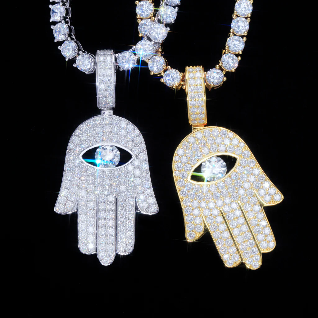 VVS Moissanite Hamsa Pendant