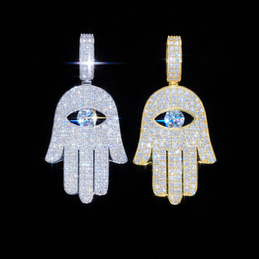 VVS Moissanite Hamsa Pendant