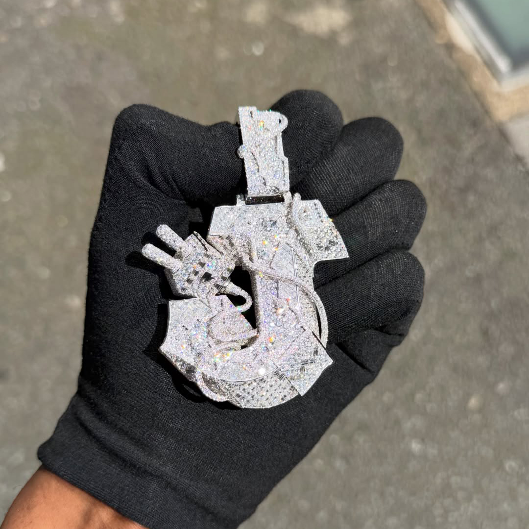 Letter J Pendant Hip Hop Jewelry