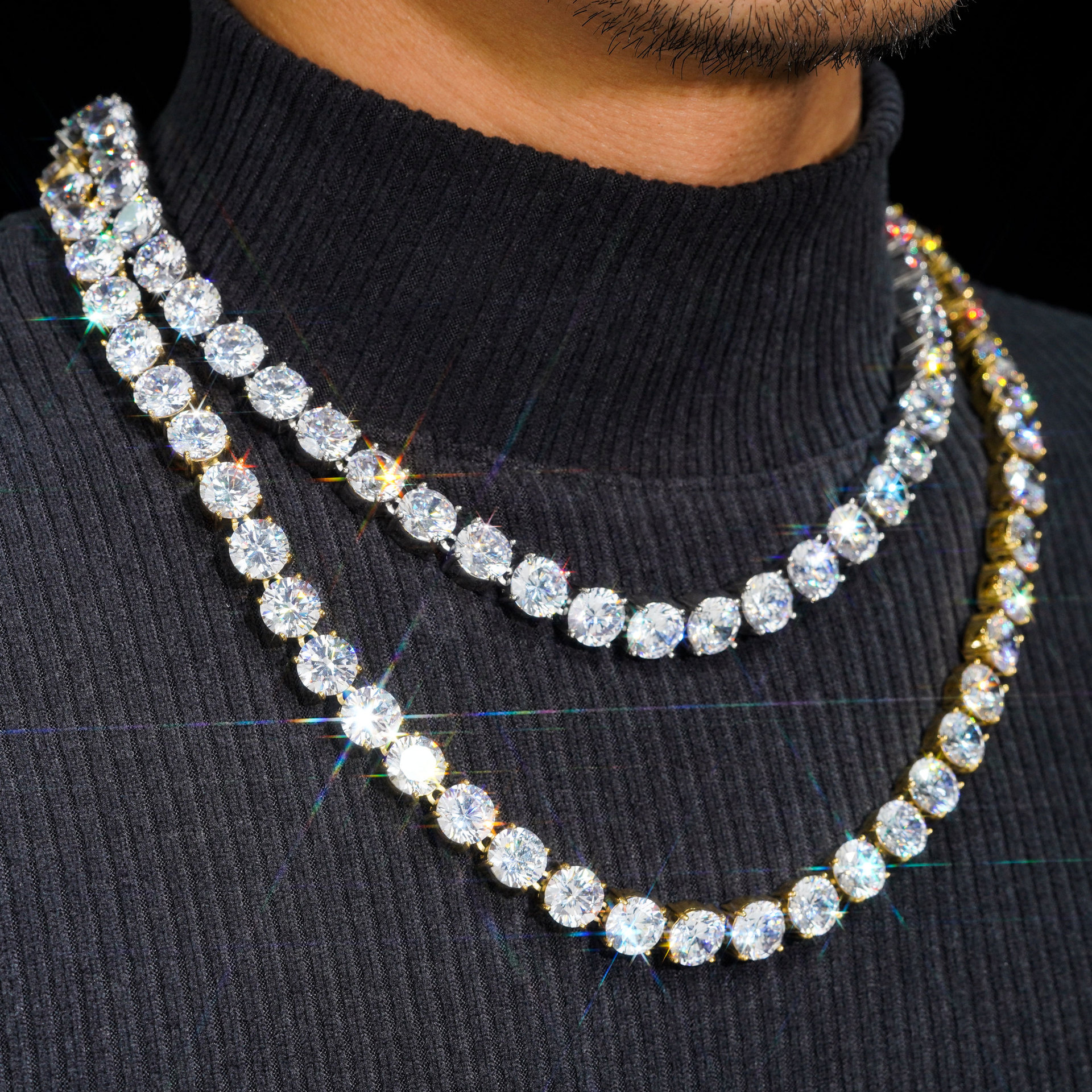 925 Sterling Silver Moissanite Tennis Chain