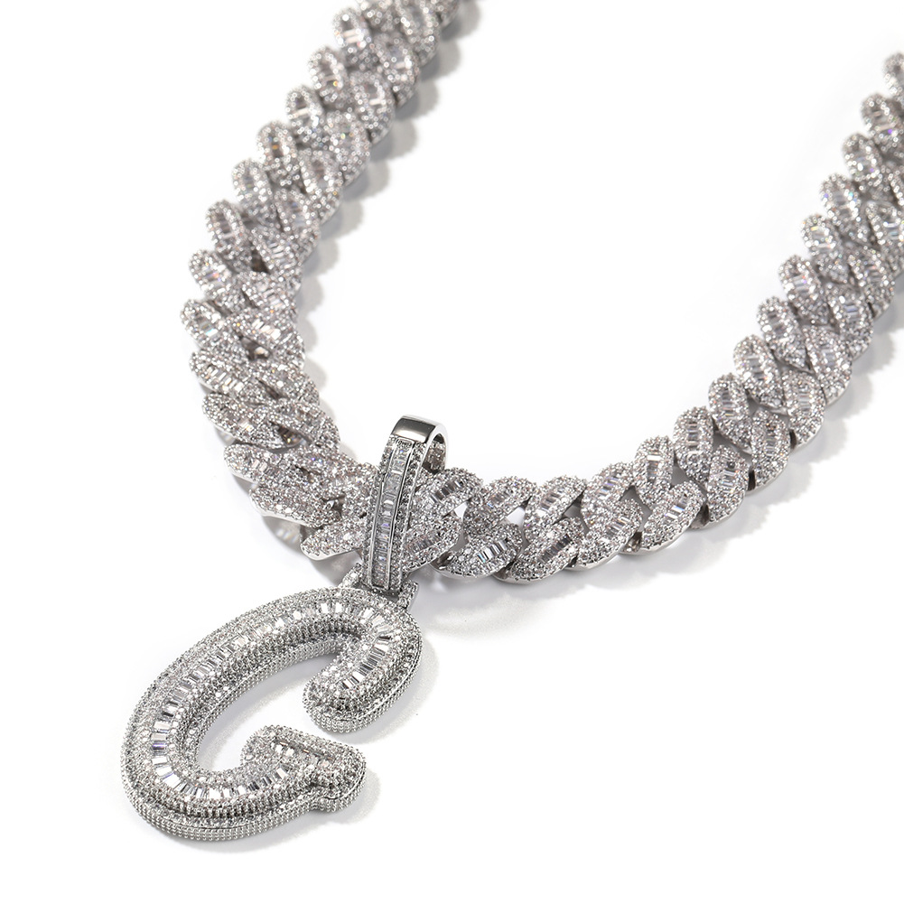 Iced Moissanite Letter Diamond Pendant