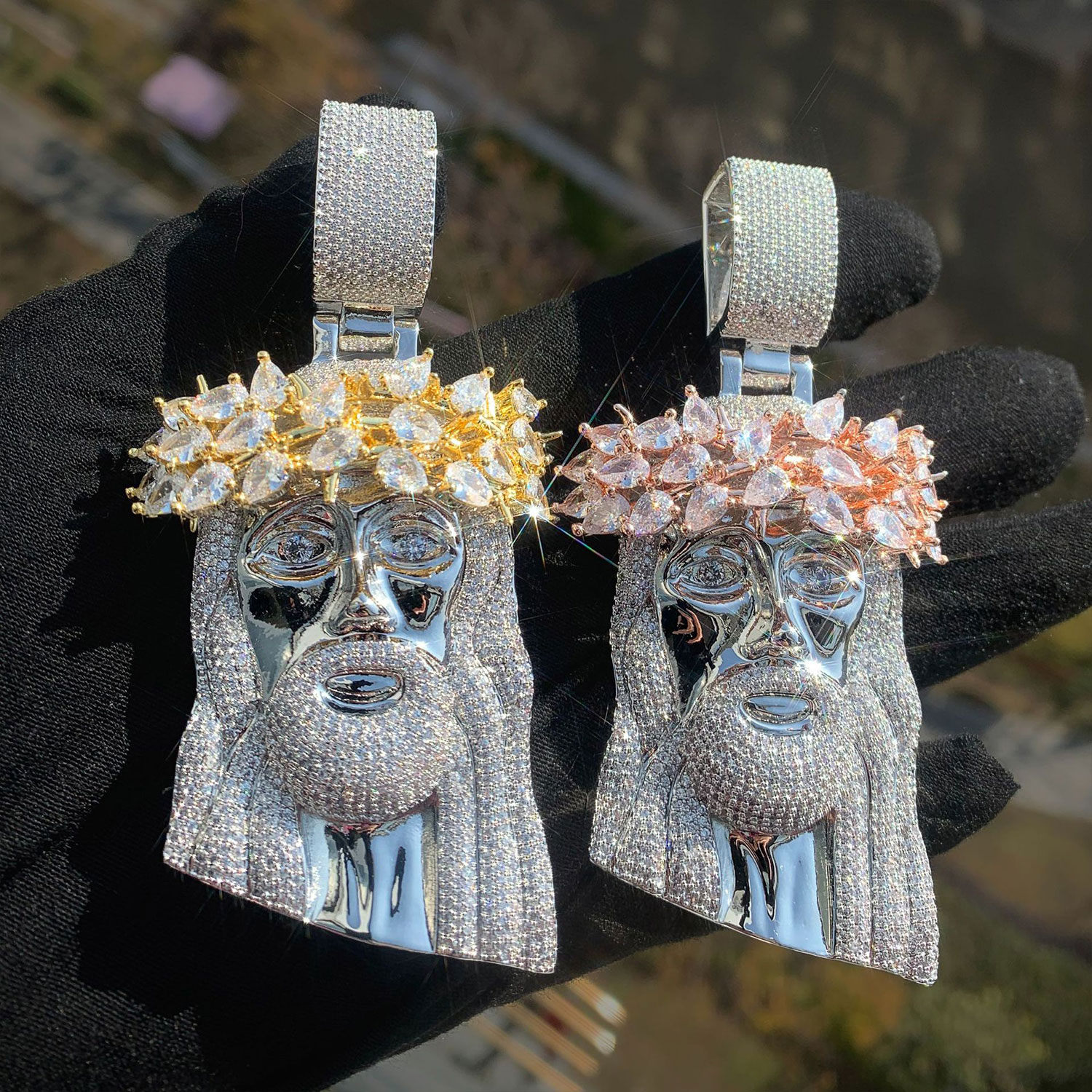 Iced Moissanite Diamond Jesus Pendant