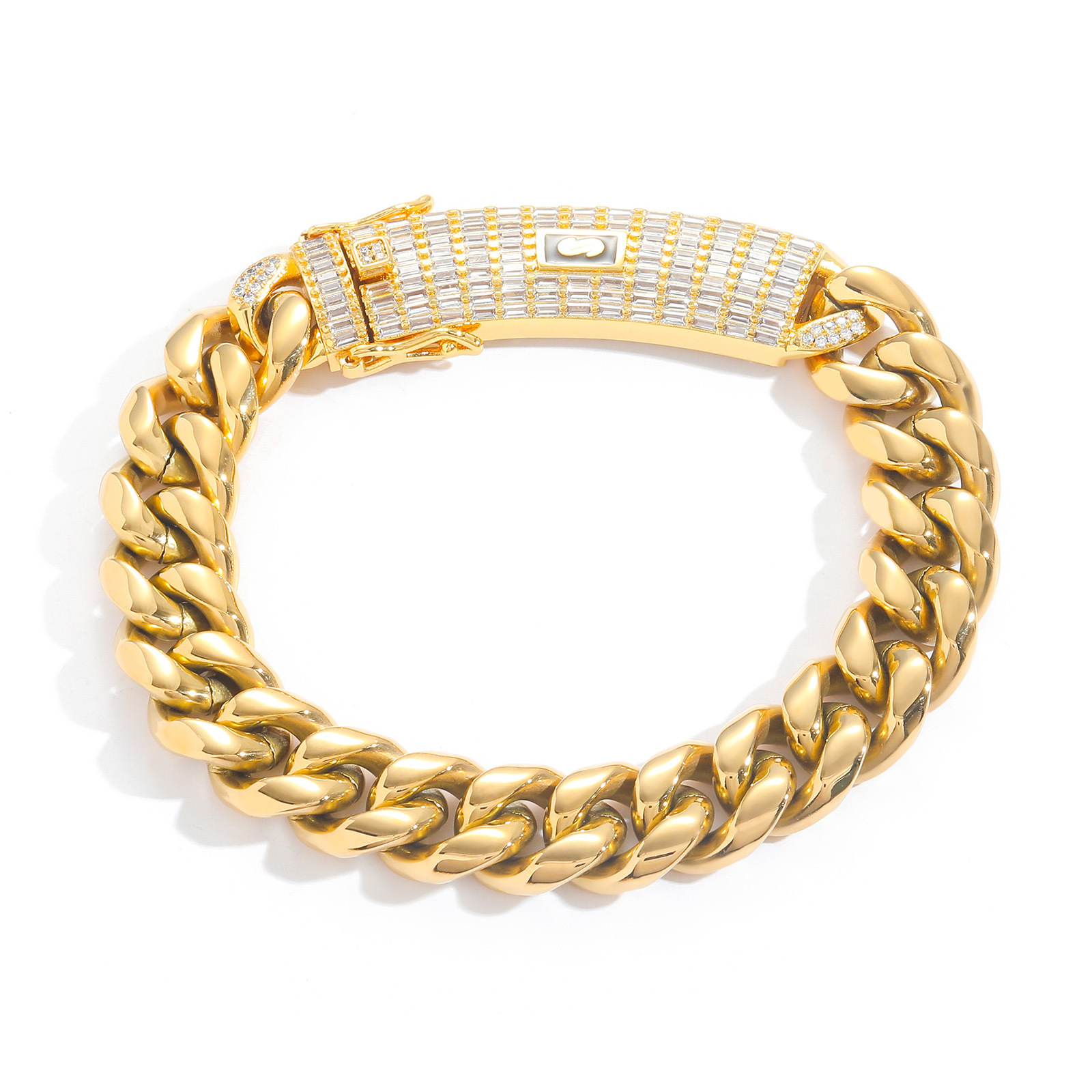 18K Gold Plated Classic Miami Cuban Chain Link And Bracelet