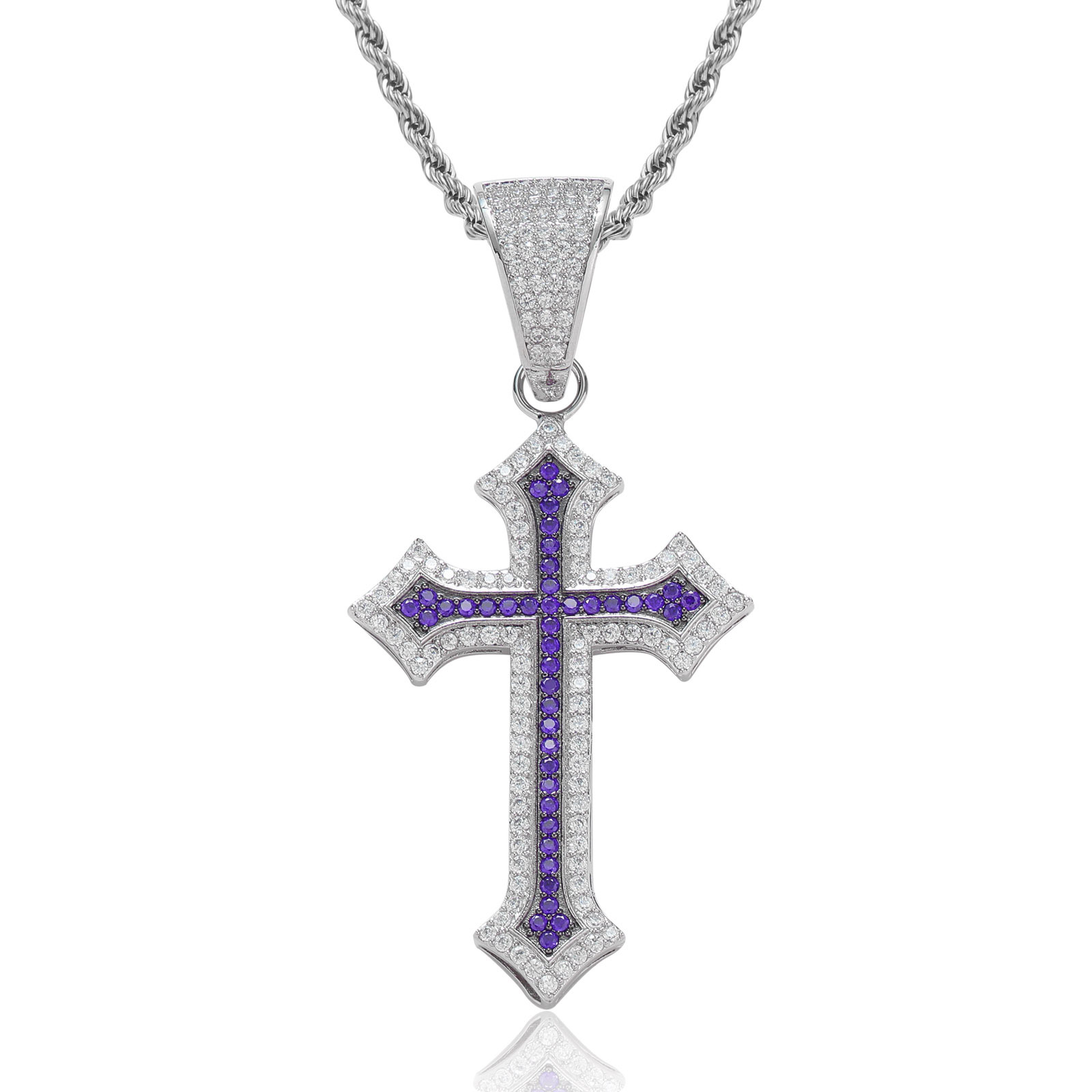 Moissanite Cross Pendant Set