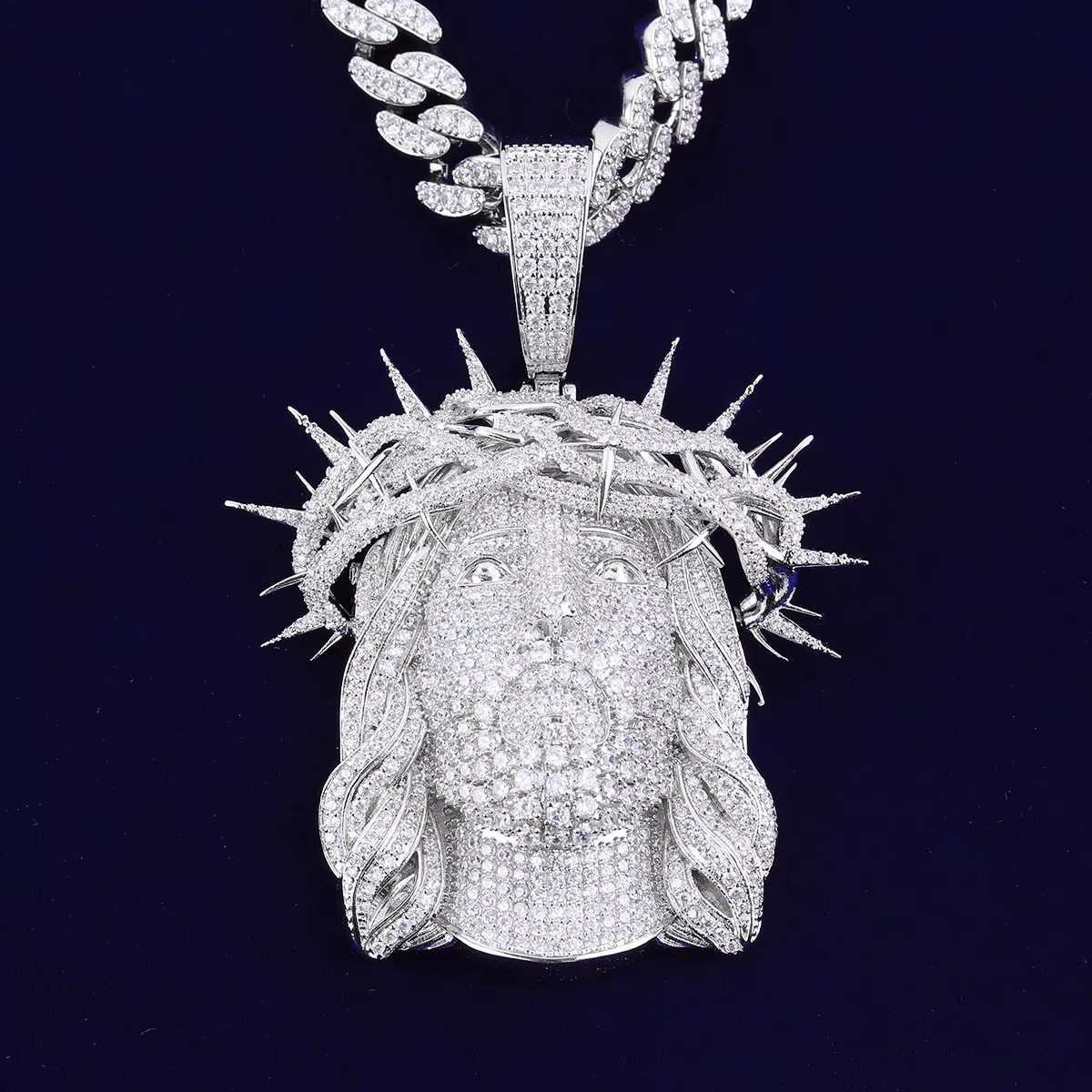 Iced Moissanite Jesus Pendant