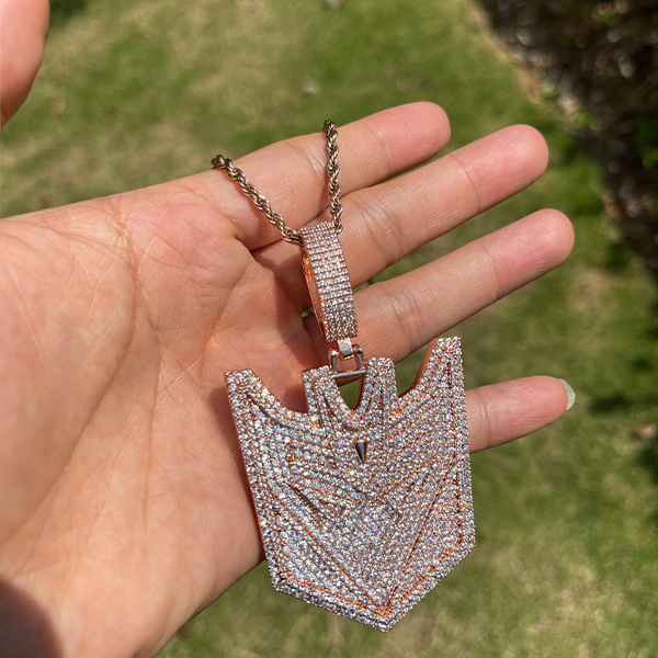 Iced Moissanite Diamond Pendant