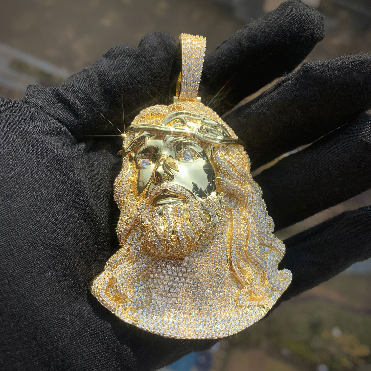 Iced Moissanite Diamond Jesus Pendant