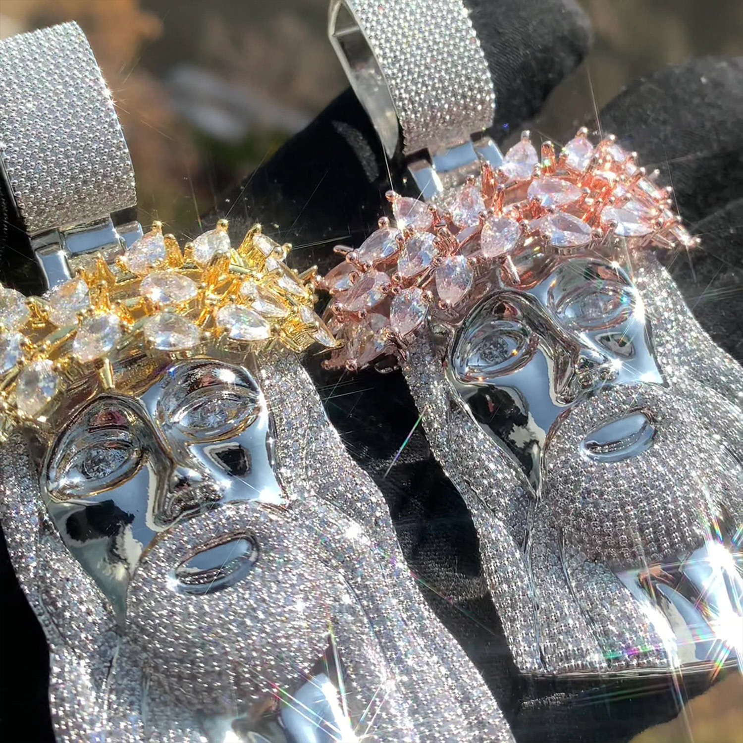 Iced Moissanite Diamond Jesus Pendant