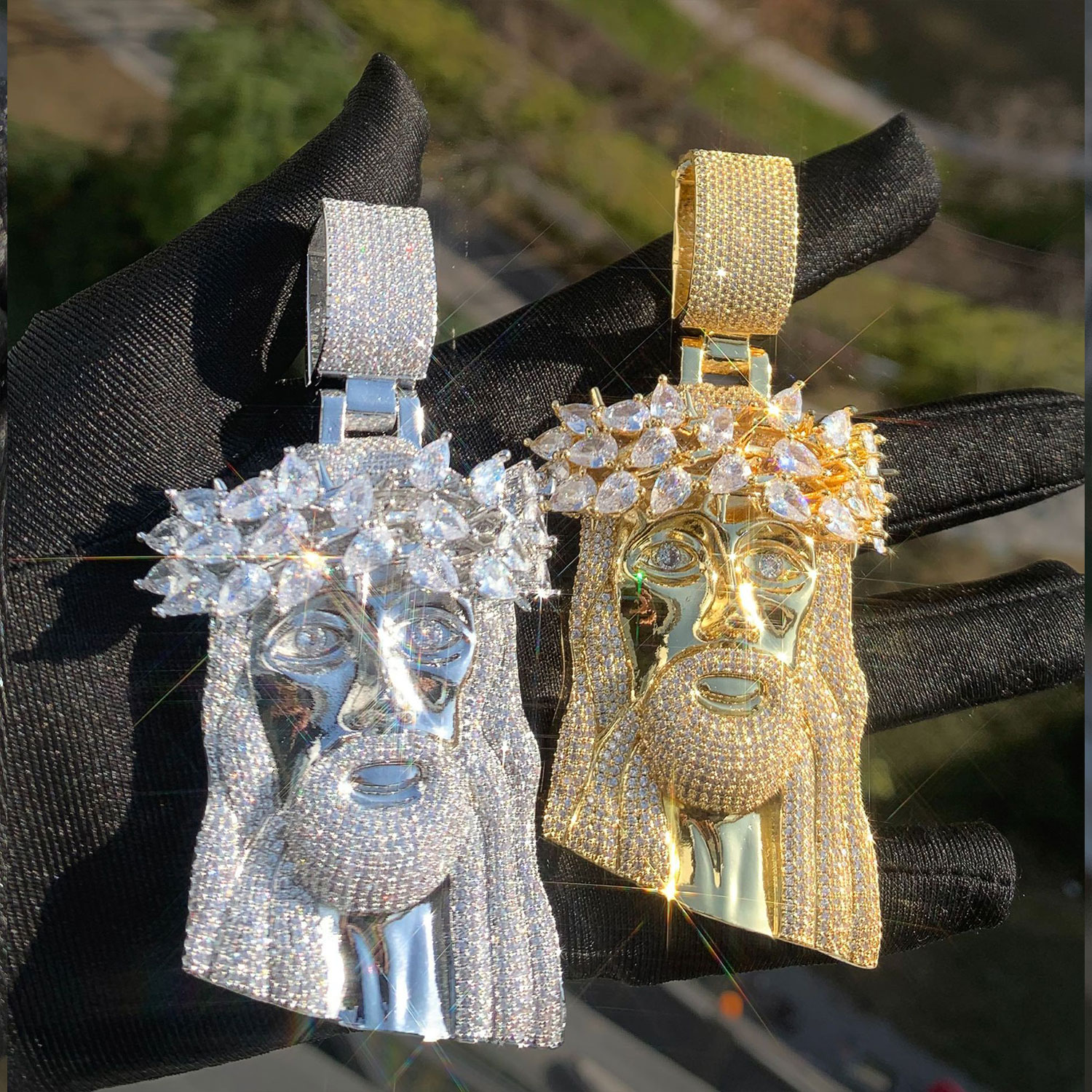 Iced Moissanite Diamond Jesus Pendant