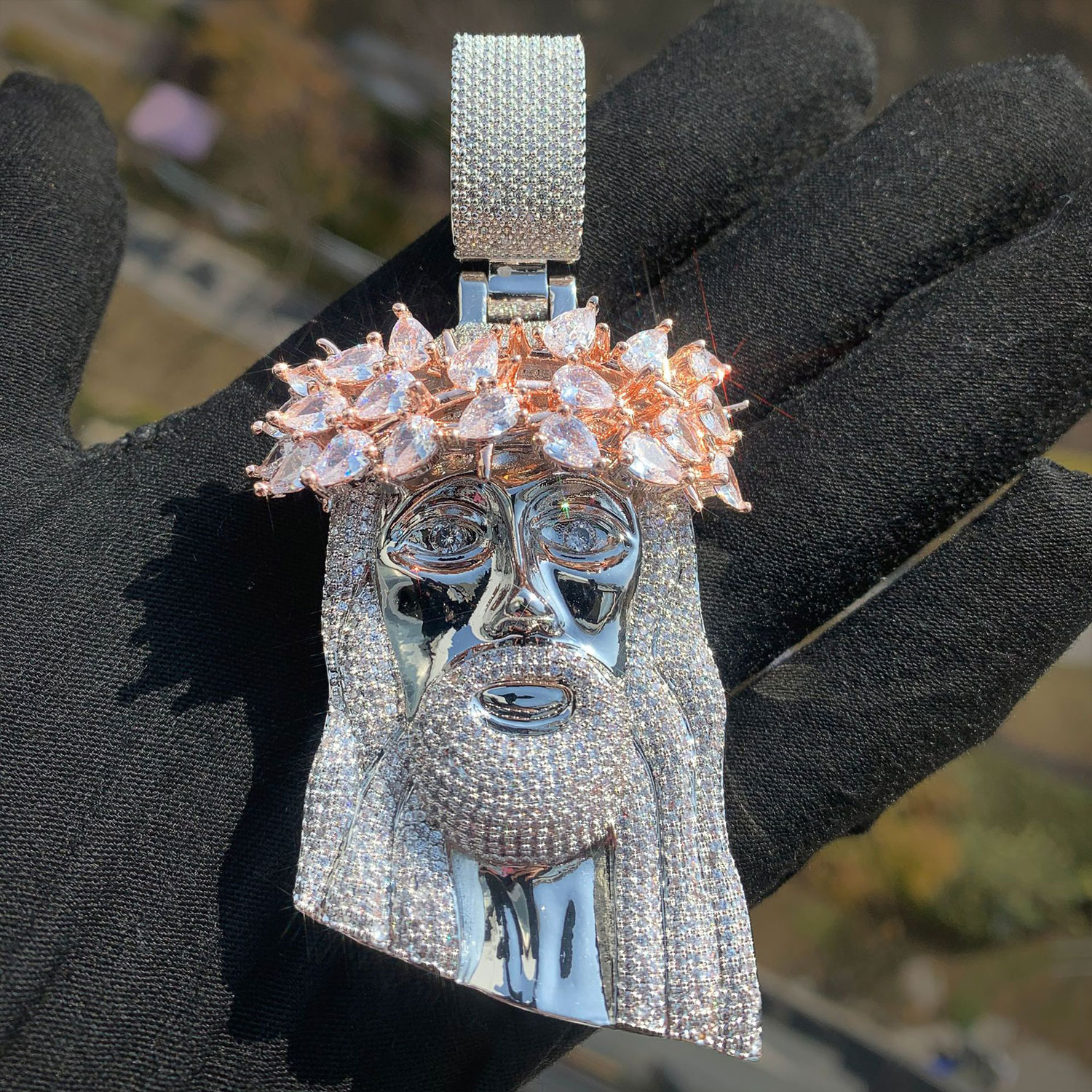 Iced Moissanite Diamond Jesus Pendant