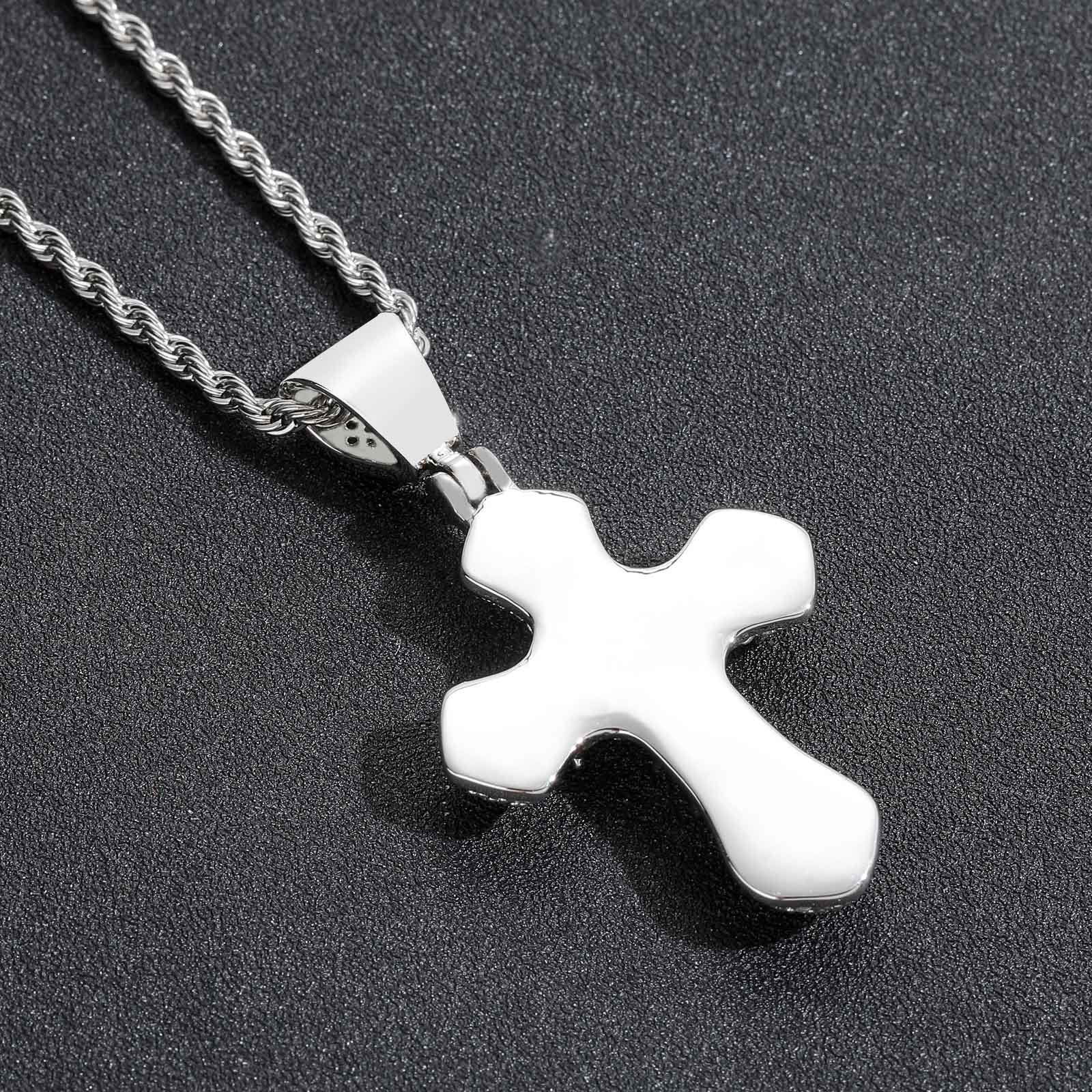 Moissanite Cross Pendant Chain Set