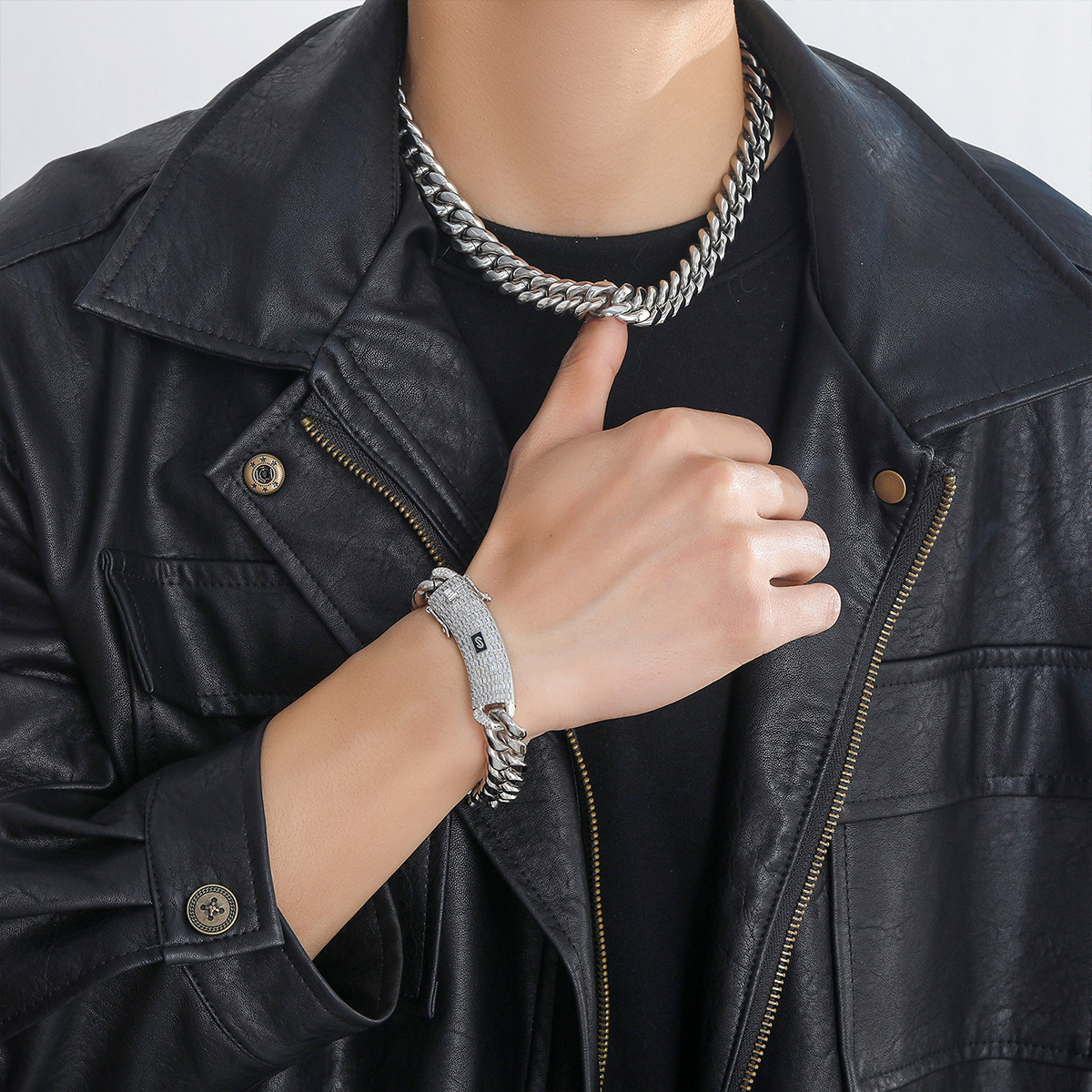 18K Gold Plated Classic Miami Cuban Chain Link And Bracelet