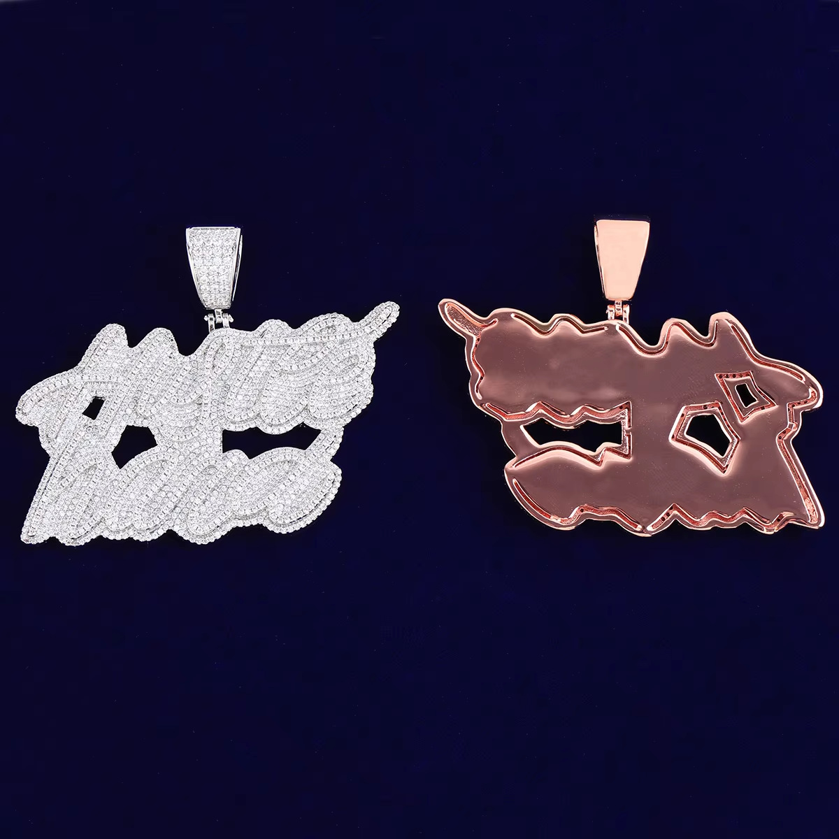 Iced Moissanite Letter Diamond Pendant