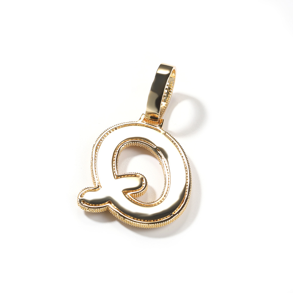 Iced Moissanite Letter Diamond Pendant