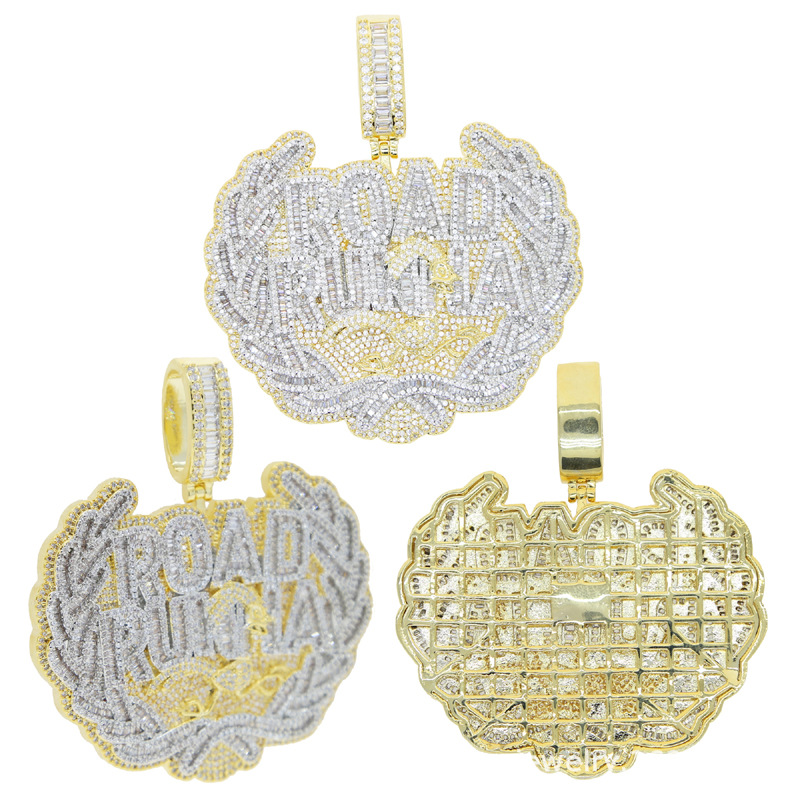 Iced Moissanite Letter Number Diamond Pendant