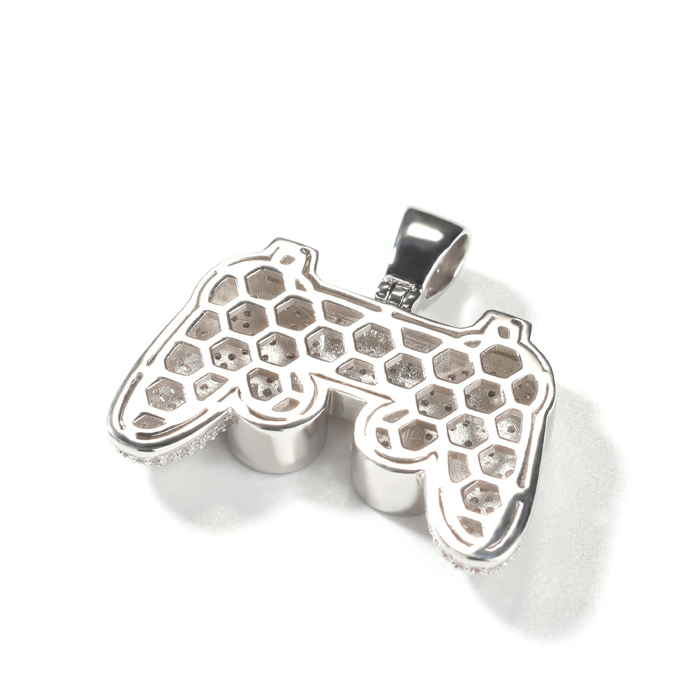 Moissanite Street Style Game Controller Pendant 3mm Tennis Chain Set