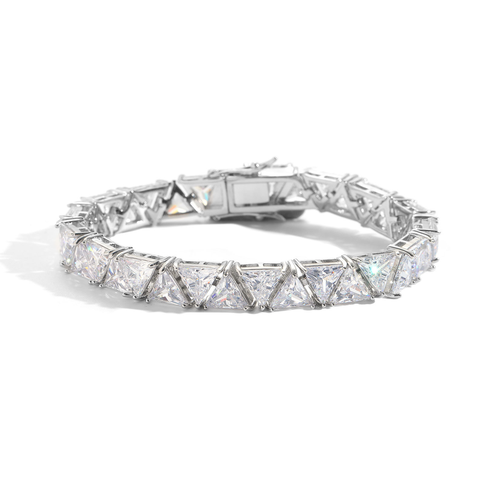 9mm Triangle Moissanite Tennis Chain Bracelet