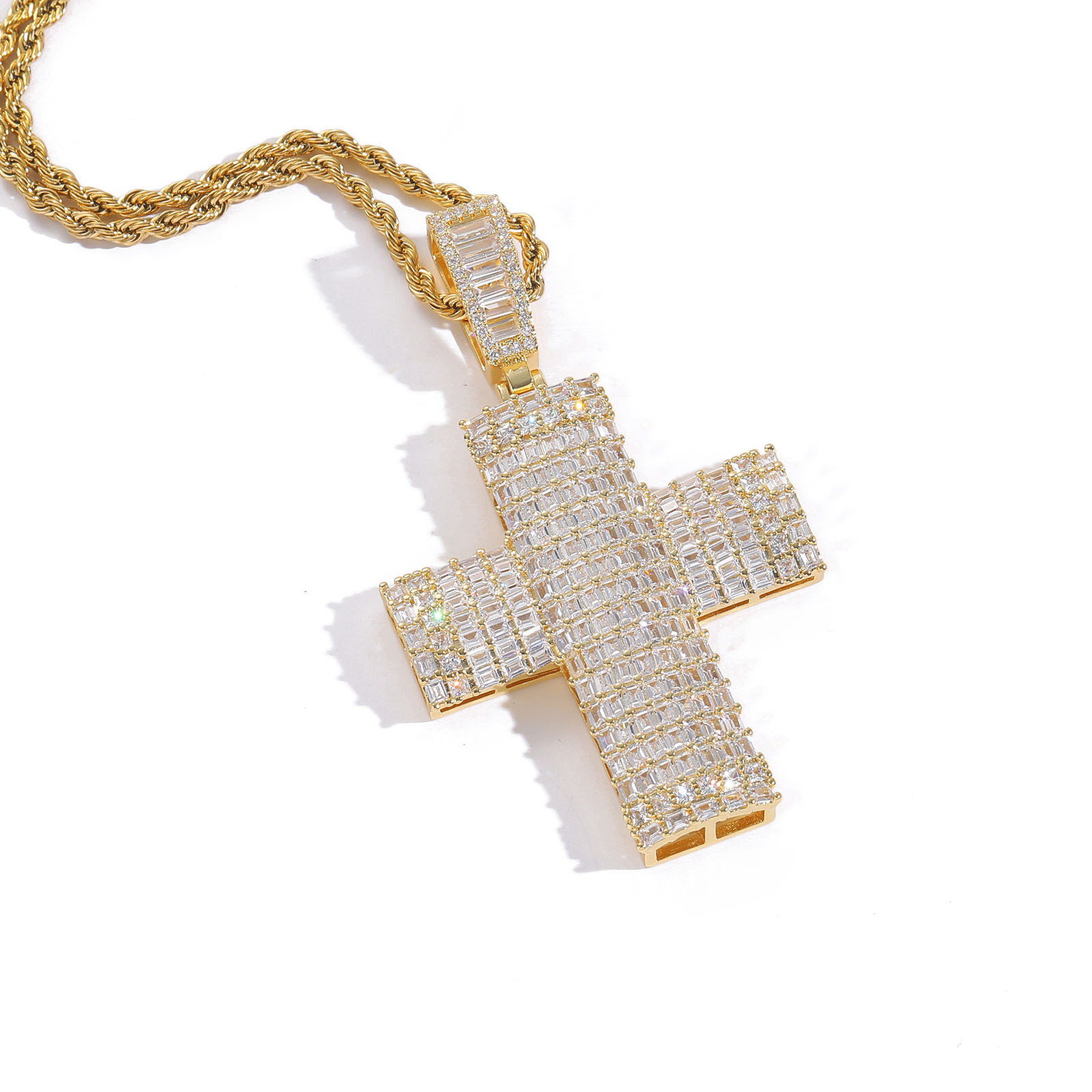 Moissanite Cross Pendant Set