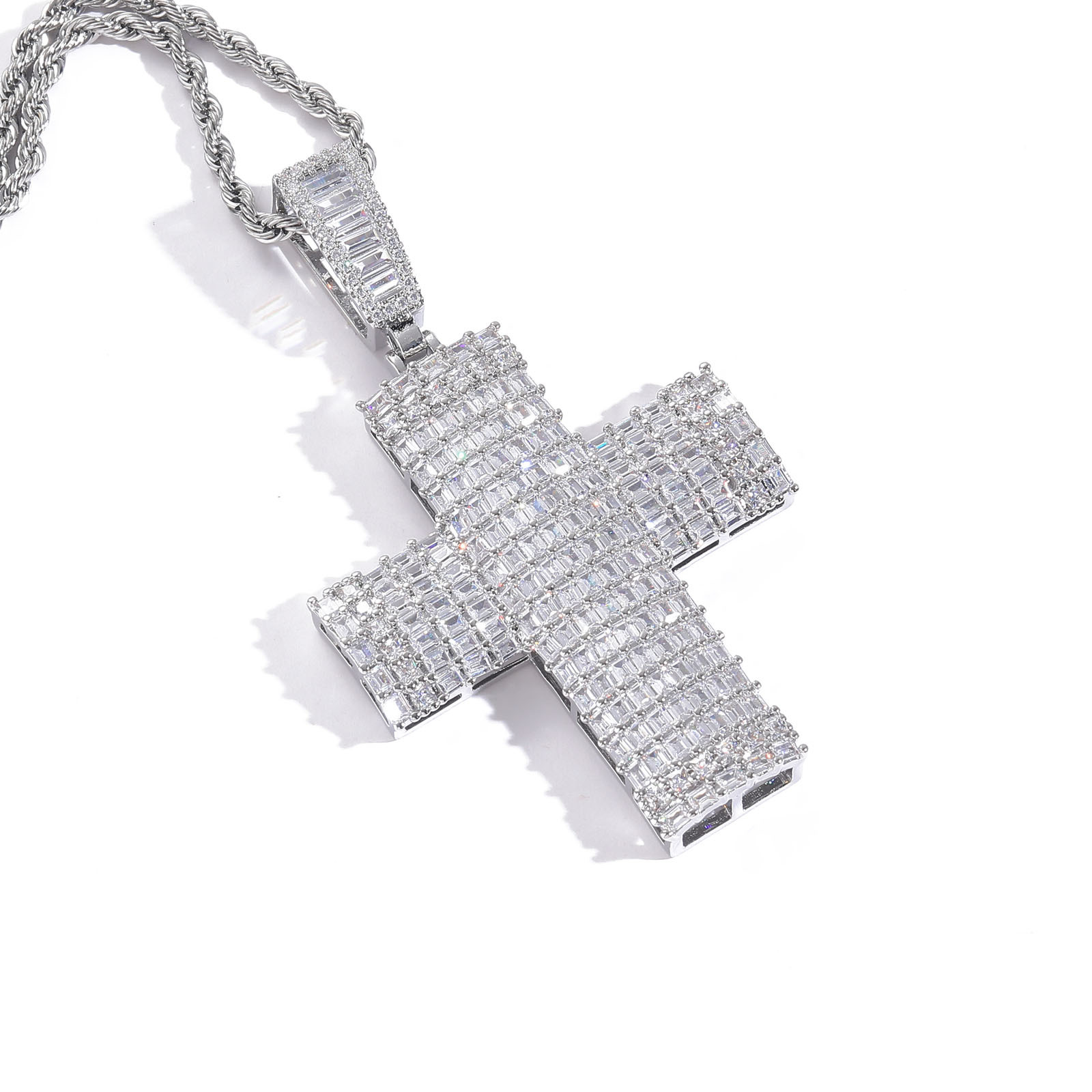Moissanite Cross Pendant Set
