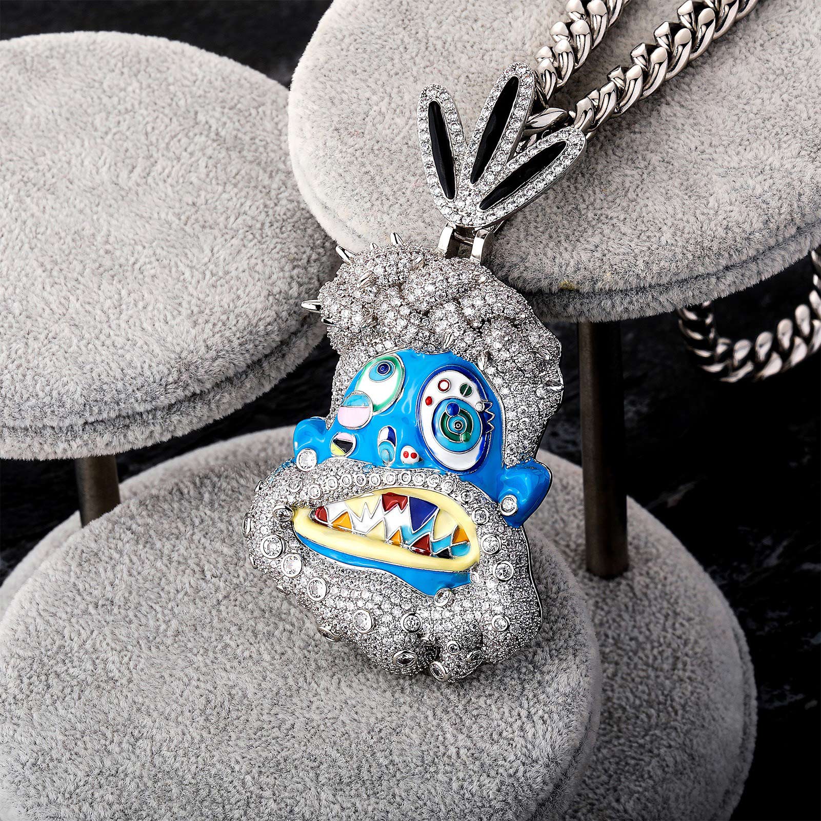 925 Sterling Silver Cartoon Characters Moissanite Pendant