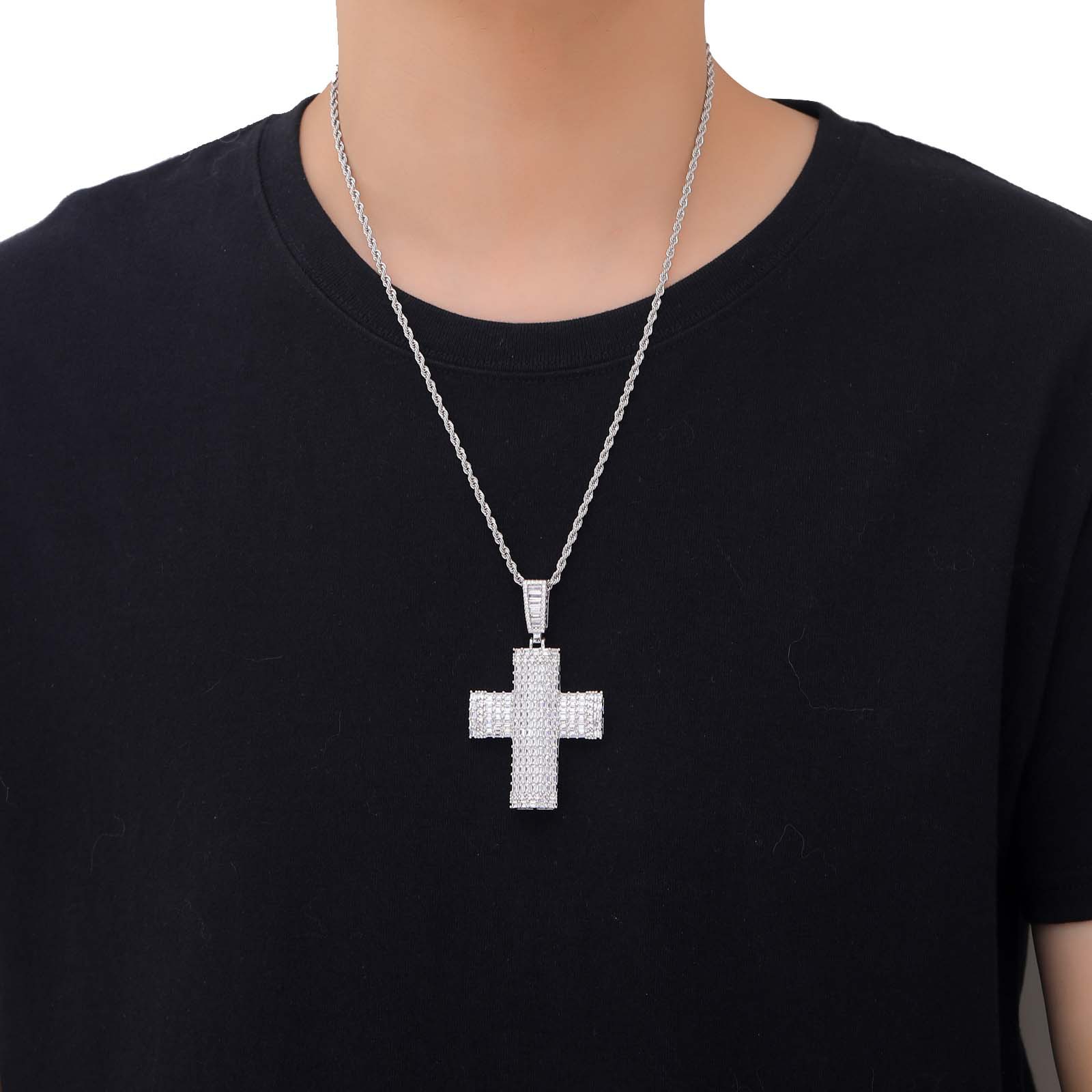 Moissanite Cross Pendant Set