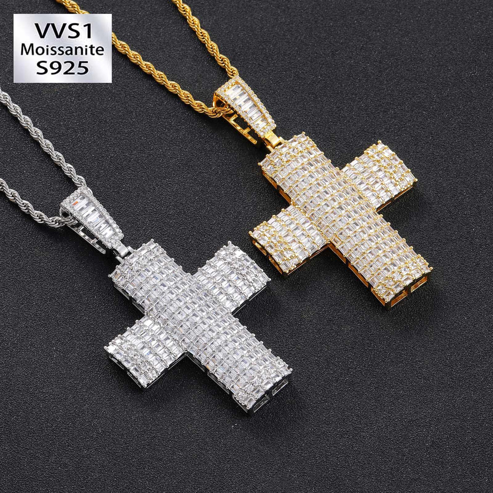 Moissanite Cross Pendant Set