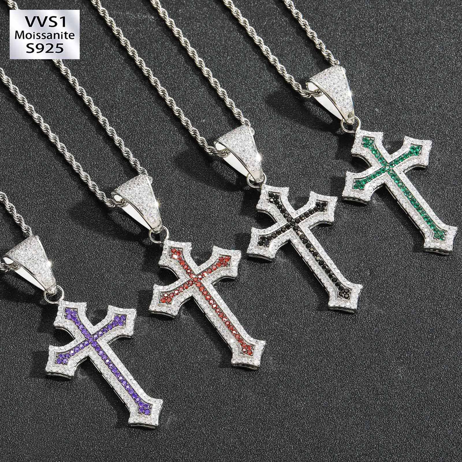 Moissanite Cross Pendant Set