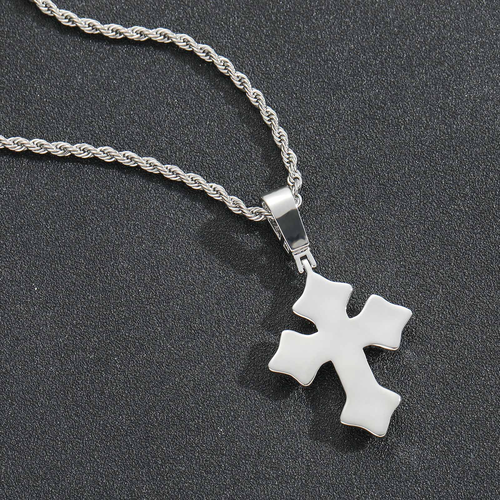 Iced Moissanite Cross Pendant Set