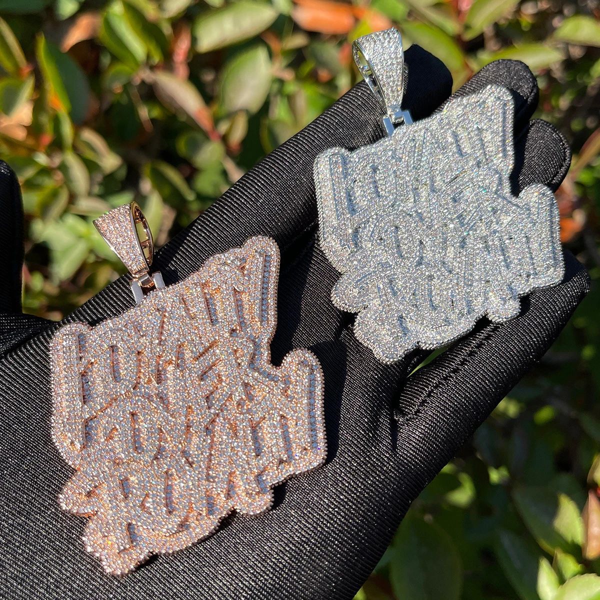 Iced Moissanite Letter Diamond Pendant