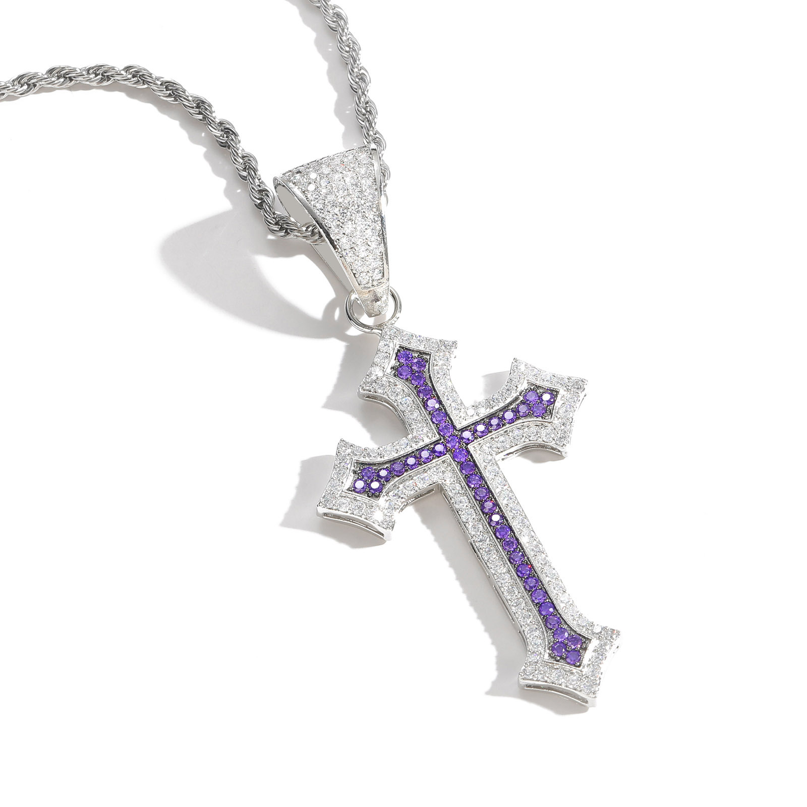 Moissanite Cross Pendant Set
