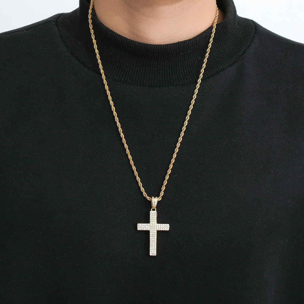 Moissanite Cross Pendant Set