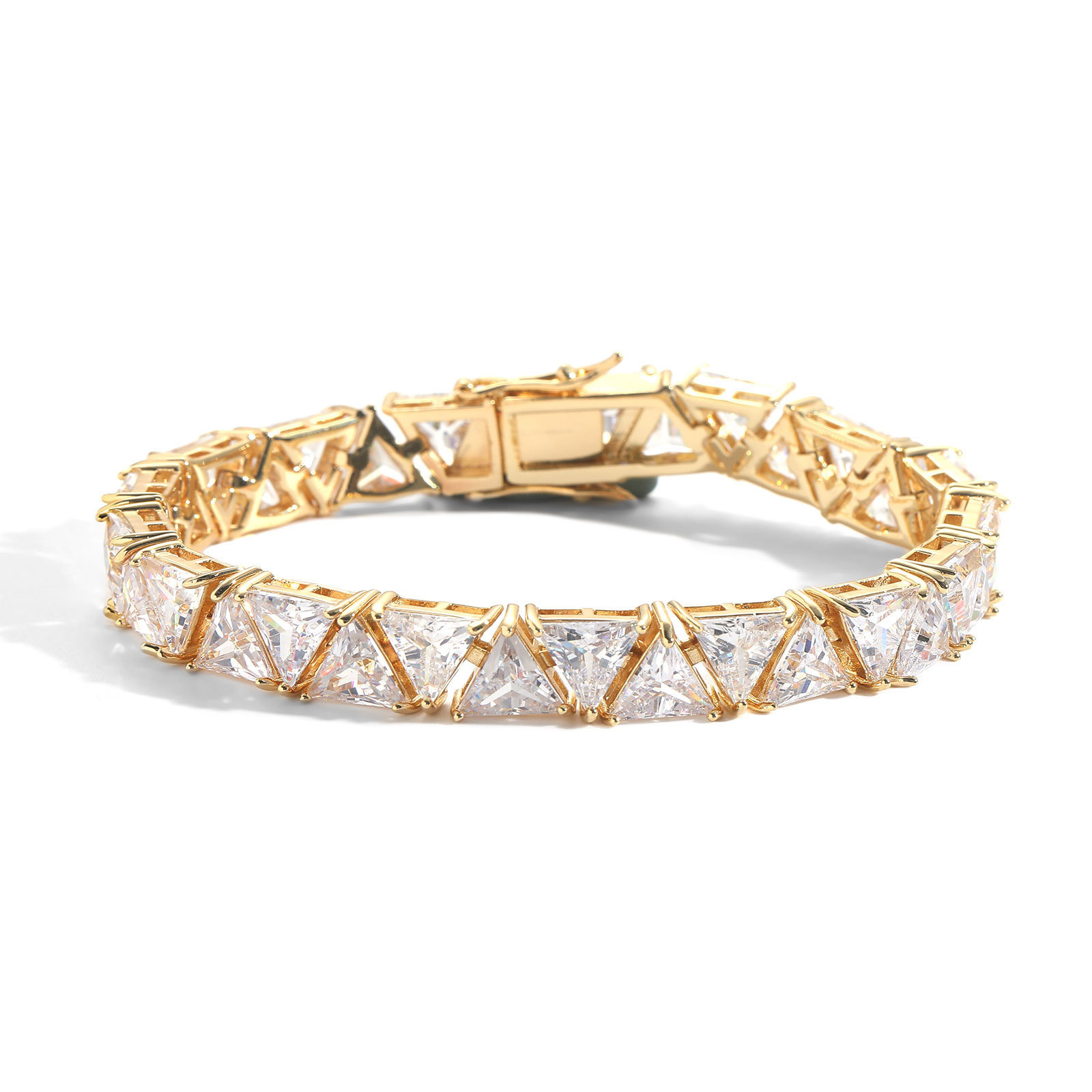 9mm Triangle Moissanite Tennis Chain Bracelet