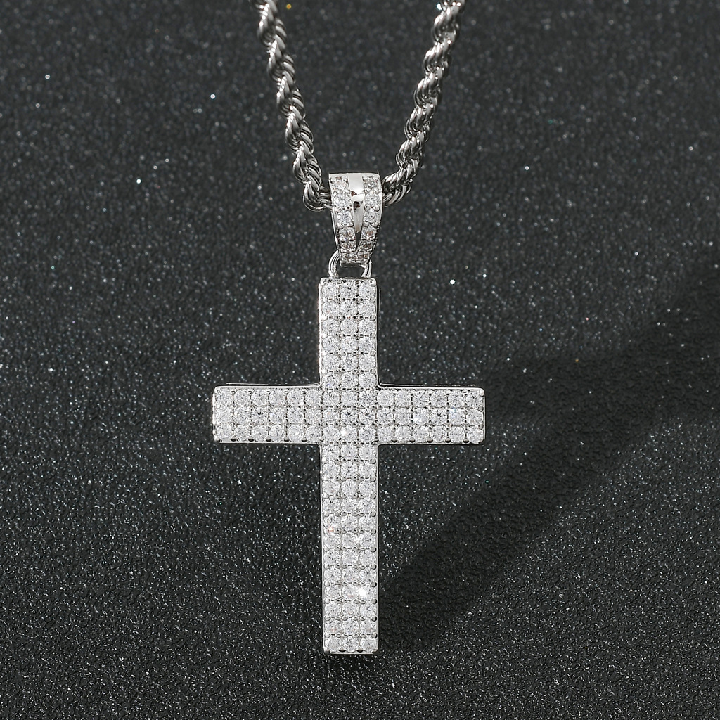 Moissanite Cross Pendant Set
