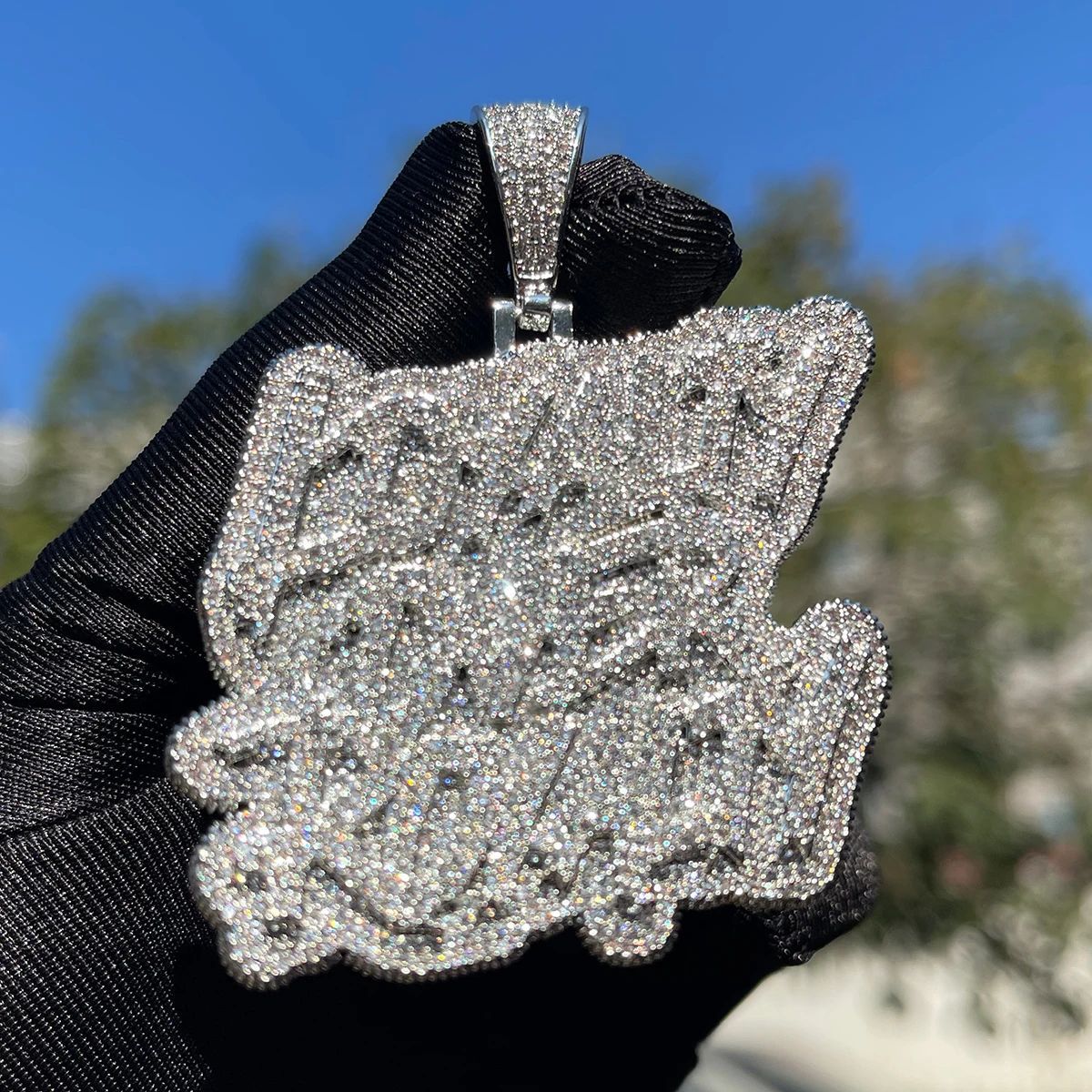 Iced Moissanite Letter Diamond Pendant