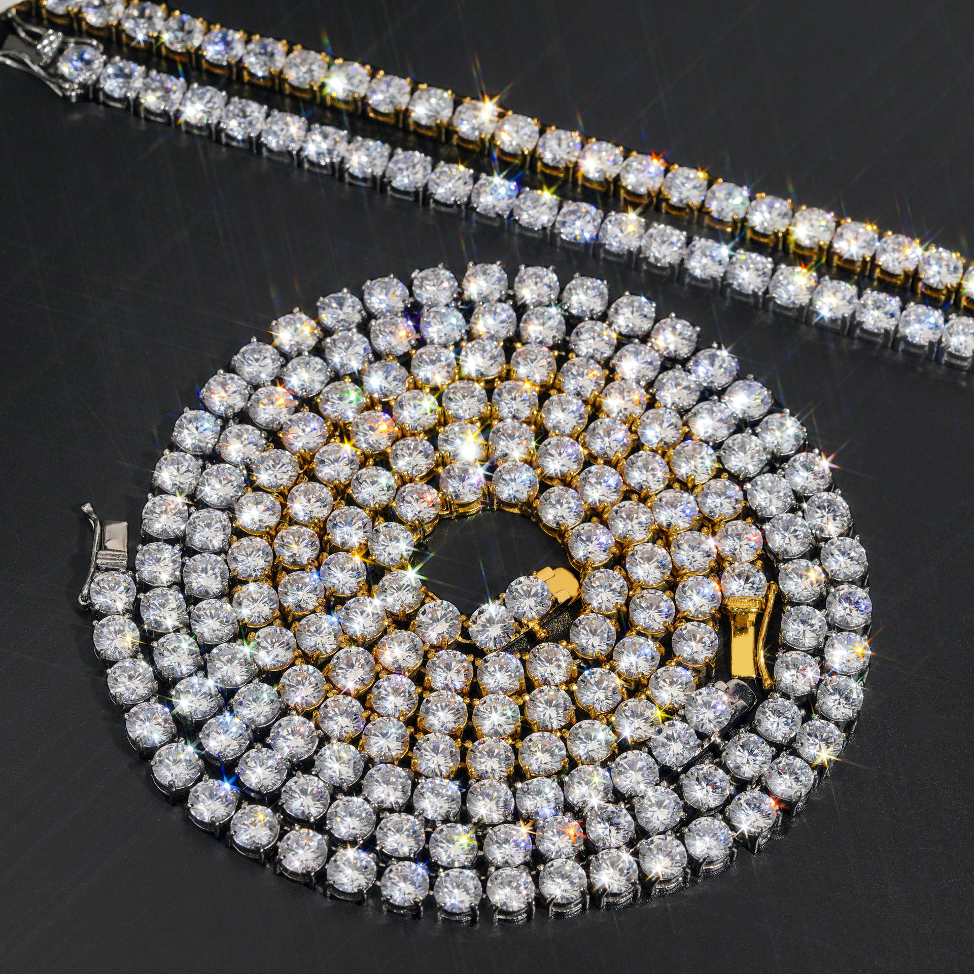 925 Sterling Silver Moissanite Tennis Chain