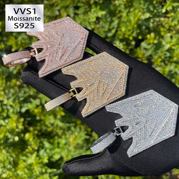 Iced Moissanite Diamond Pendant