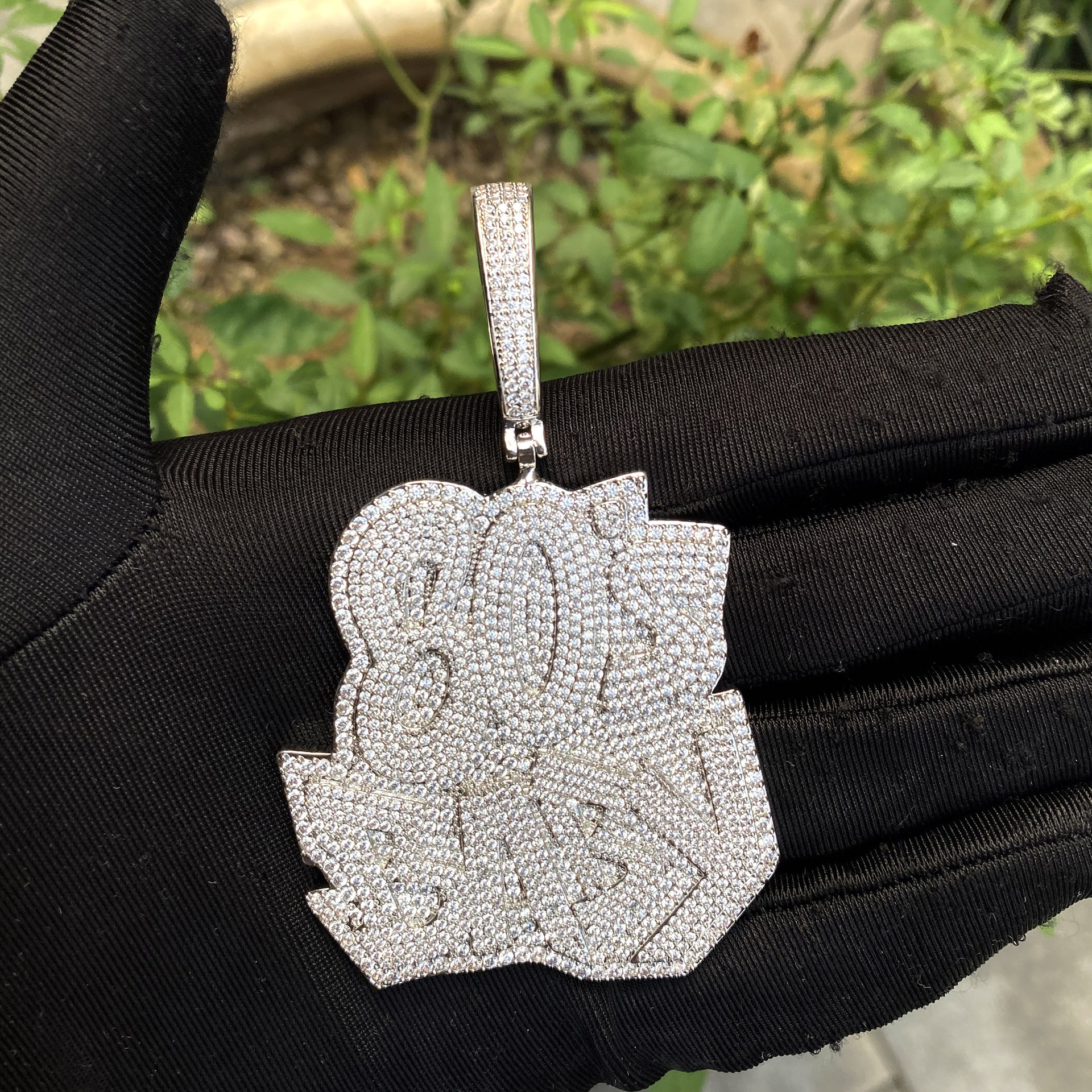 Iced Moissanite Letter Number Diamond Pendant
