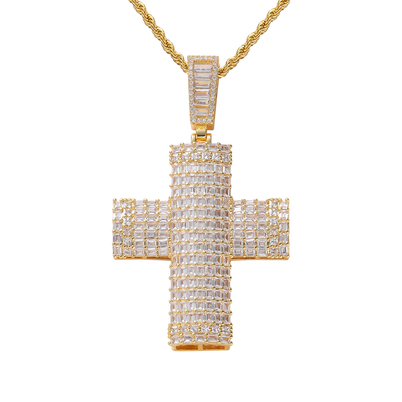 Moissanite Cross Pendant Set