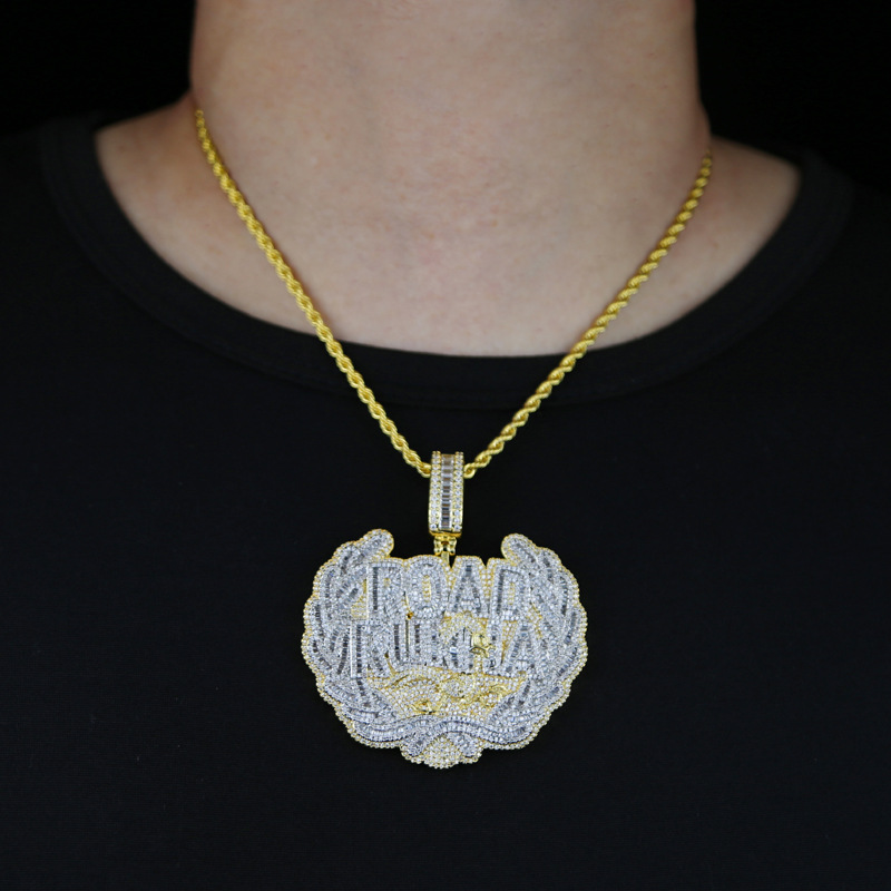 Iced Moissanite Letter Number Diamond Pendant