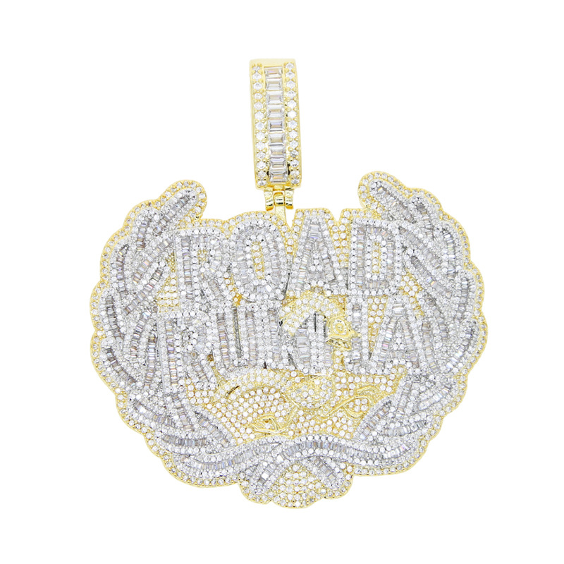 Iced Moissanite Letter Number Diamond Pendant