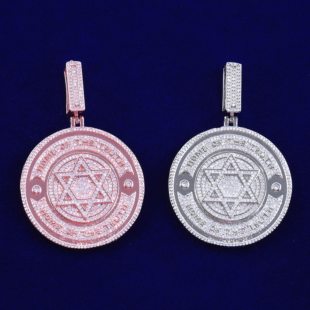 Moissanite Hip Hop Large Disc Pendant