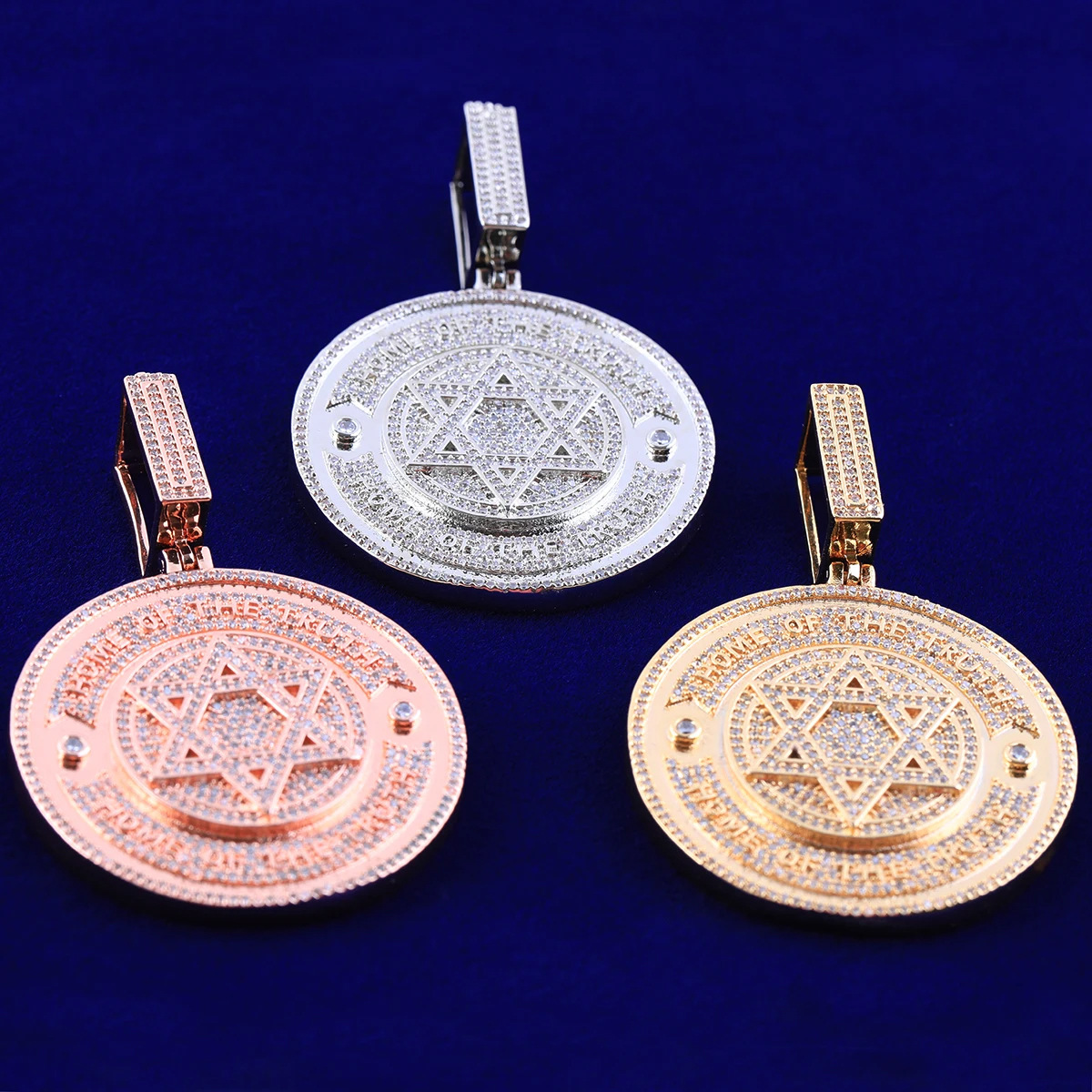Moissanite Hip Hop Large Disc Pendant