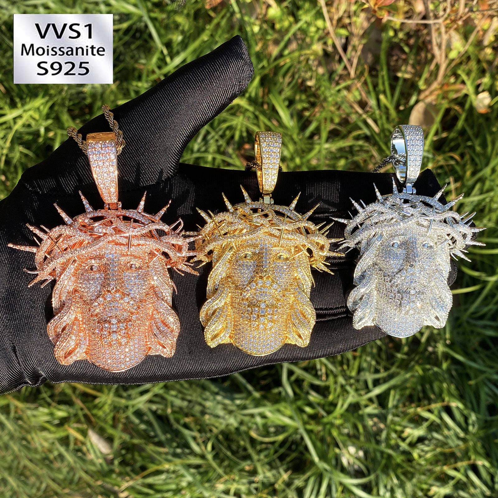 Iced Moissanite Jesus Pendant